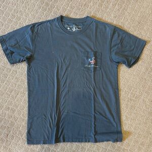 Navy Blue Short Sleeve Tee with Pocket Design